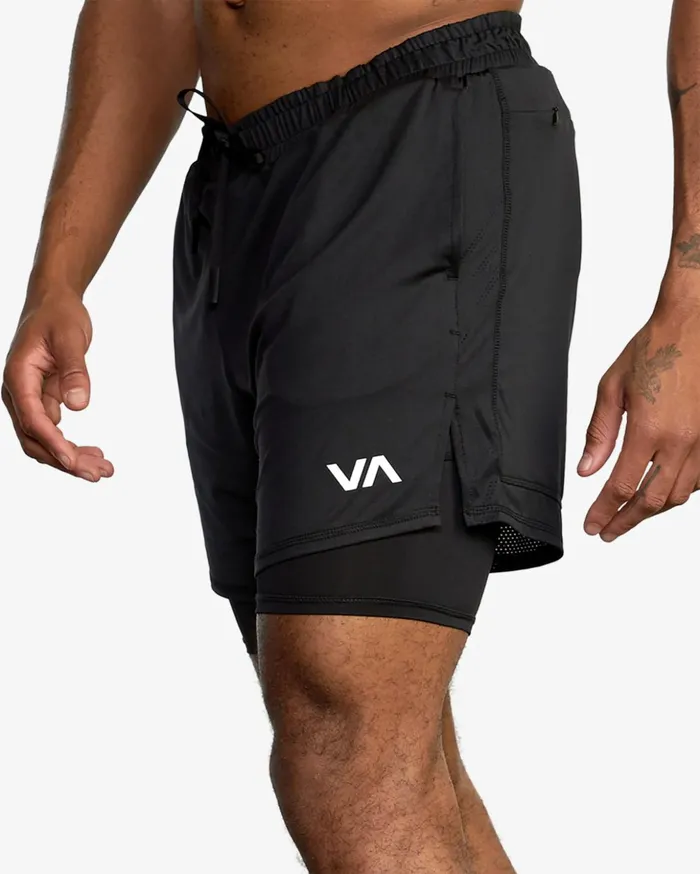 RVCA Athletic Shorts Sport Vent 16034 Training Shorts Black 8211 Men