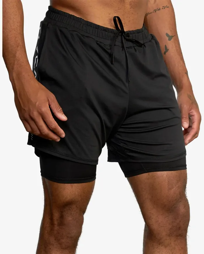 RVCA Athletic Shorts Sport Vent 16034 Training Shorts Black 8211 Men