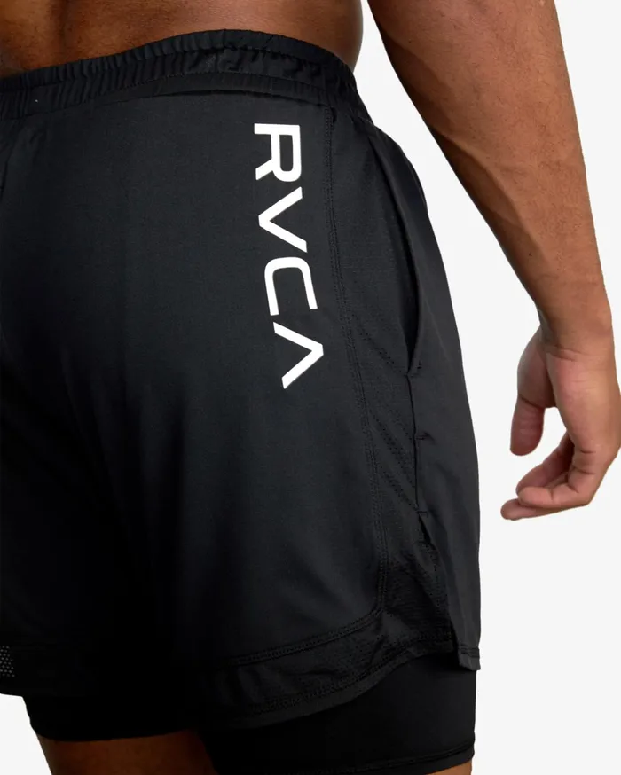 RVCA Athletic Shorts Sport Vent 16034 Training Shorts Black 8211 Men