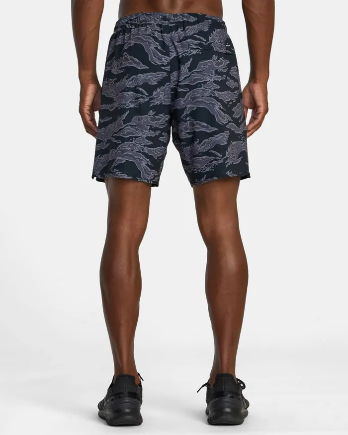 RVCA Athletic Shorts Yogger Stretch Elastic Waist Shorts 17034 Black Tiger Camo 8211 Men RVCA Athletic Shorts Yogger Stretch Elastic Waist Shorts 17034 Black Tiger Camo 8211 Men