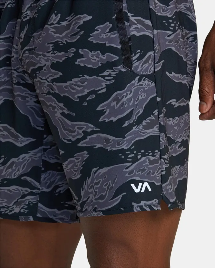 RVCA Athletic Shorts Yogger Stretch Elastic Waist Shorts 17034 Black Tiger Camo 8211 Men RVCA Athletic Shorts Yogger Stretch Elastic Waist Shorts 17034 Black Tiger Camo 8211 Men