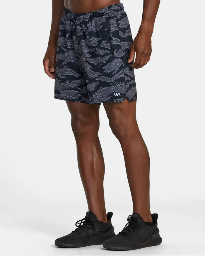 RVCA Athletic Shorts Yogger Stretch Elastic Waist Shorts 17034 Black Tiger Camo 8211 Men RVCA Athletic Shorts Yogger Stretch Elastic Waist Shorts 17034 Black Tiger Camo 8211 Men