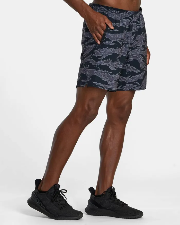 RVCA Athletic Shorts Yogger Stretch Elastic Waist Shorts 17034 Black Tiger Camo 8211 Men RVCA Athletic Shorts Yogger Stretch Elastic Waist Shorts 17034 Black Tiger Camo 8211 Men