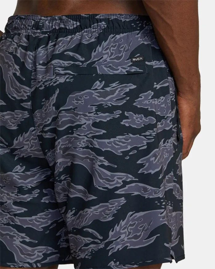 RVCA Athletic Shorts Yogger Stretch Elastic Waist Shorts 17034 Black Tiger Camo 8211 Men RVCA Athletic Shorts Yogger Stretch Elastic Waist Shorts 17034 Black Tiger Camo 8211 Men