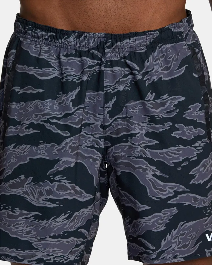RVCA Athletic Shorts Yogger Stretch Elastic Waist Shorts 17034 Black Tiger Camo 8211 Men RVCA Athletic Shorts Yogger Stretch Elastic Waist Shorts 17034 Black Tiger Camo 8211 Men