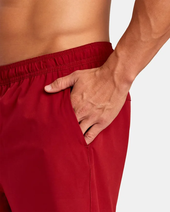 RVCA Athletic Shorts Yogger Train 2In1 Elastic Waist Workout Shorts 17034 Cardinal 8211 Men RVCA Athletic Shorts Yogger Train 2In1 Elastic Waist Workout Shorts 17034 Cardinal 8211 Men