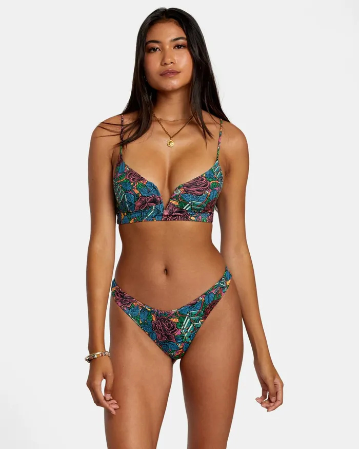 RVCA Bikini Bottoms Ander Medium High Leg Bikini Bottoms Multi 8211 Women
