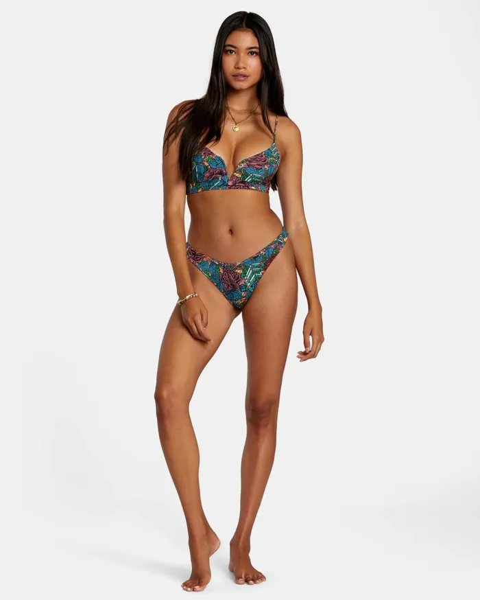 RVCA Bikini Bottoms Ander Medium High Leg Bikini Bottoms Multi 8211 Women