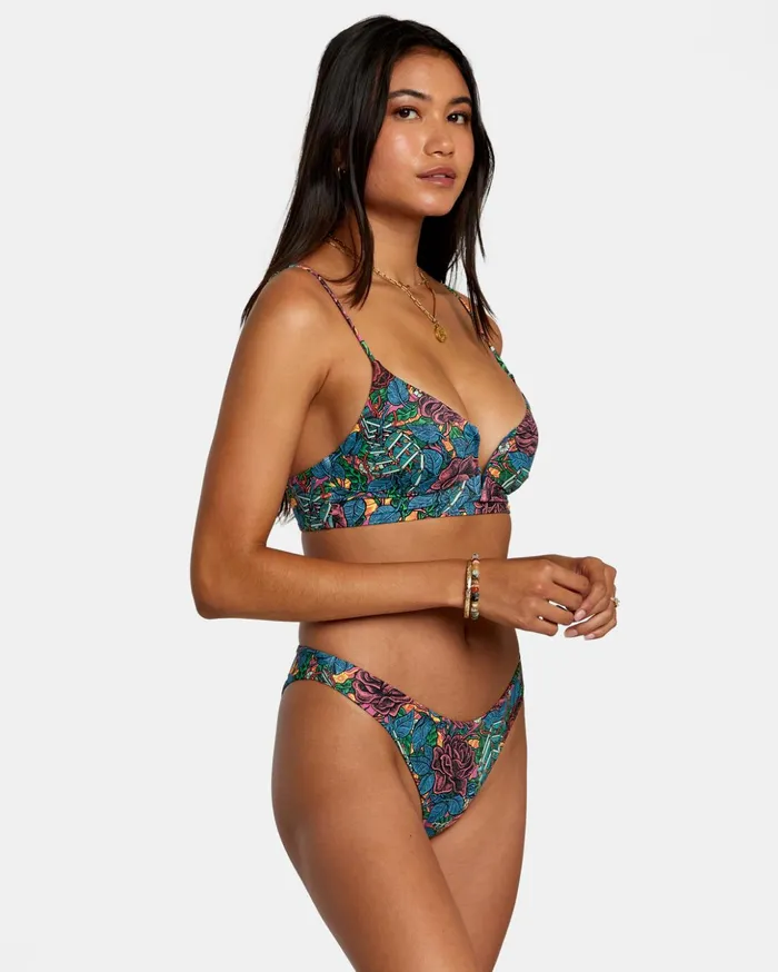 RVCA Bikini Bottoms Ander Medium High Leg Bikini Bottoms Multi 8211 Women