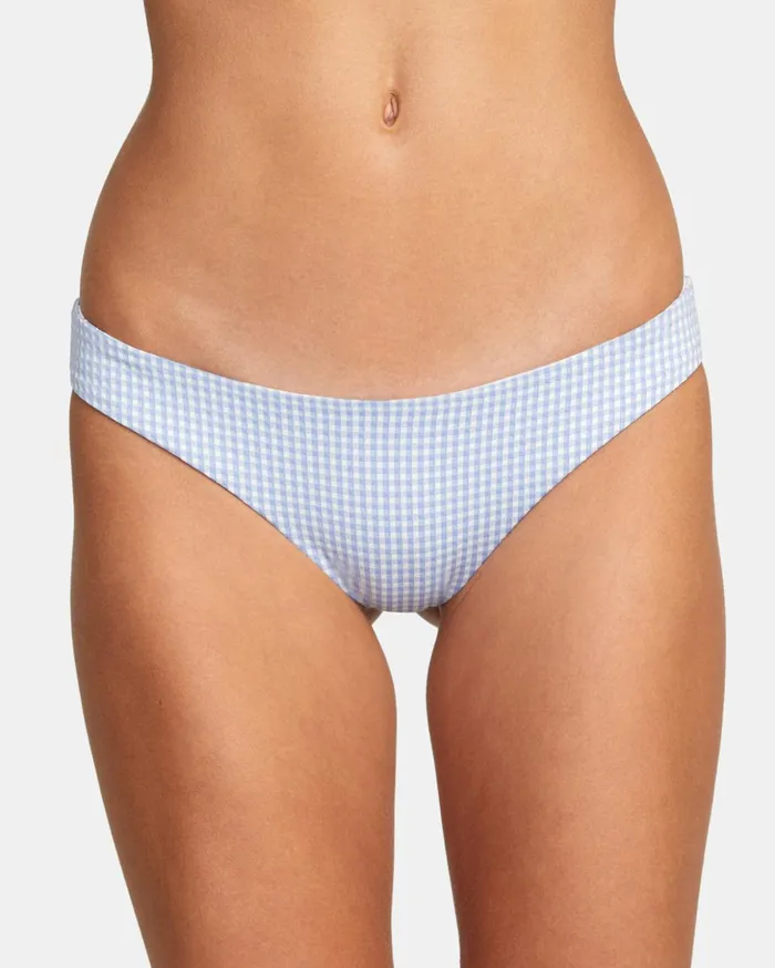 RVCA Bikini Bottoms Gingham Reversible Cheeky Bikini Bottoms Ash Blue 8211 Women