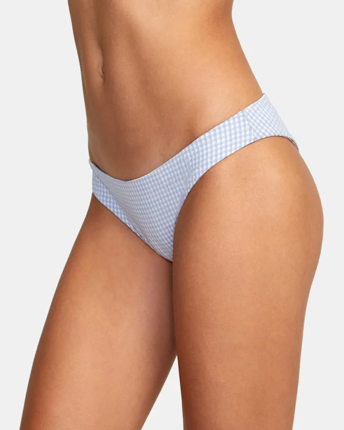 RVCA Bikini Bottoms Gingham Reversible Cheeky Bikini Bottoms Ash Blue 8211 Women