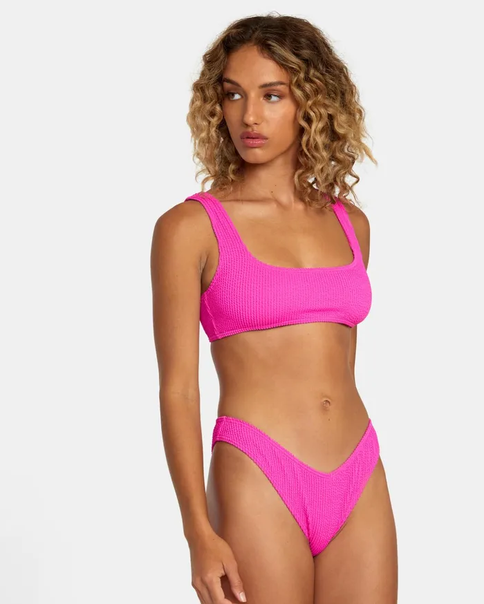 RVCA Bikini Bottoms Grooves Texture High Leg Bikini Bottoms Fluro Pink 8211 Women RVCA Bikini Bottoms Grooves Texture High Leg Bikini Bottoms Fluro Pink 8211 Women
