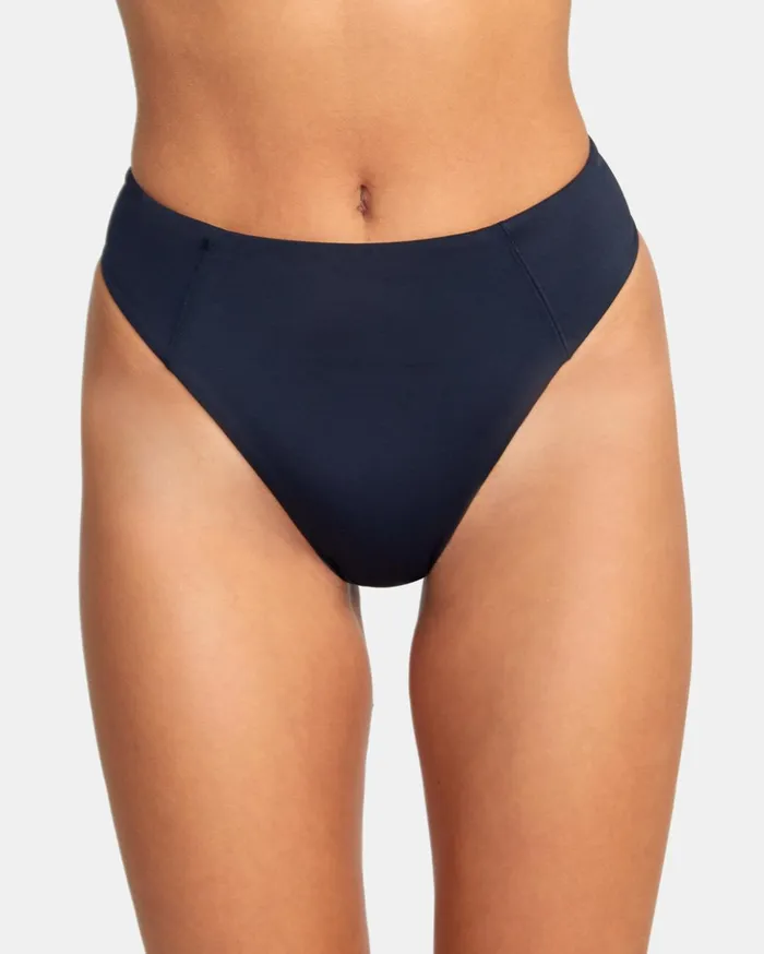 RVCA Bikini Bottoms Solid High Rise Cheeky Bikini Bottoms Black 8211 Women