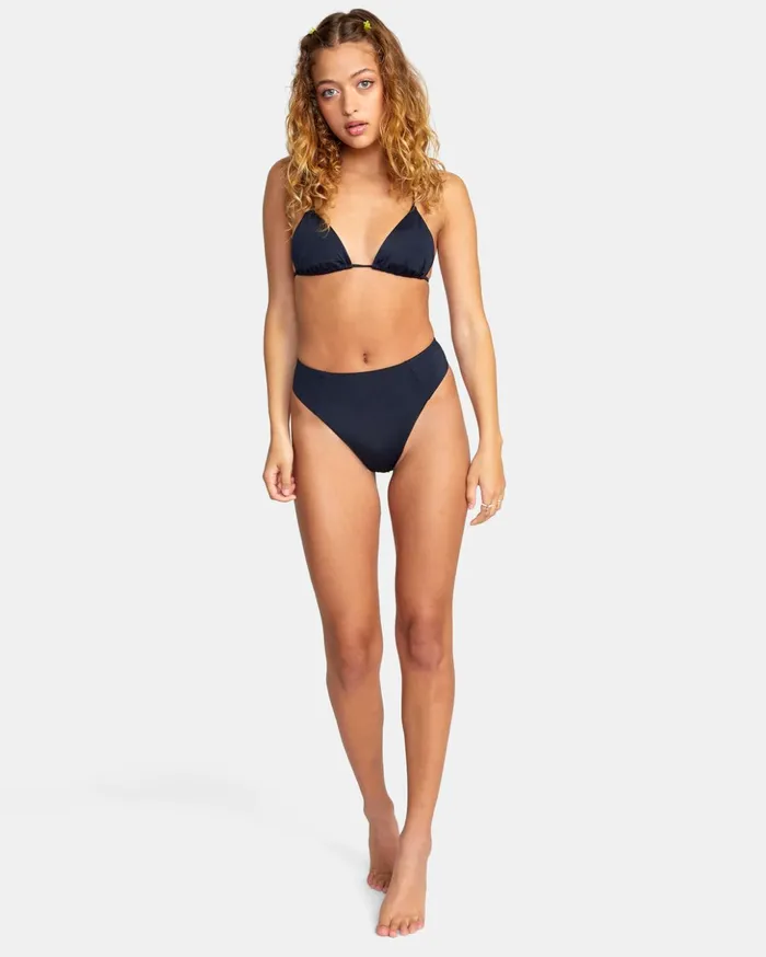 RVCA Bikini Bottoms Solid High Rise Cheeky Bikini Bottoms Black 8211 Women