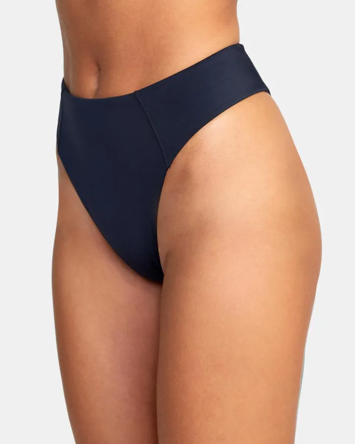 RVCA Bikini Bottoms Solid High Rise Cheeky Bikini Bottoms Black 8211 Women
