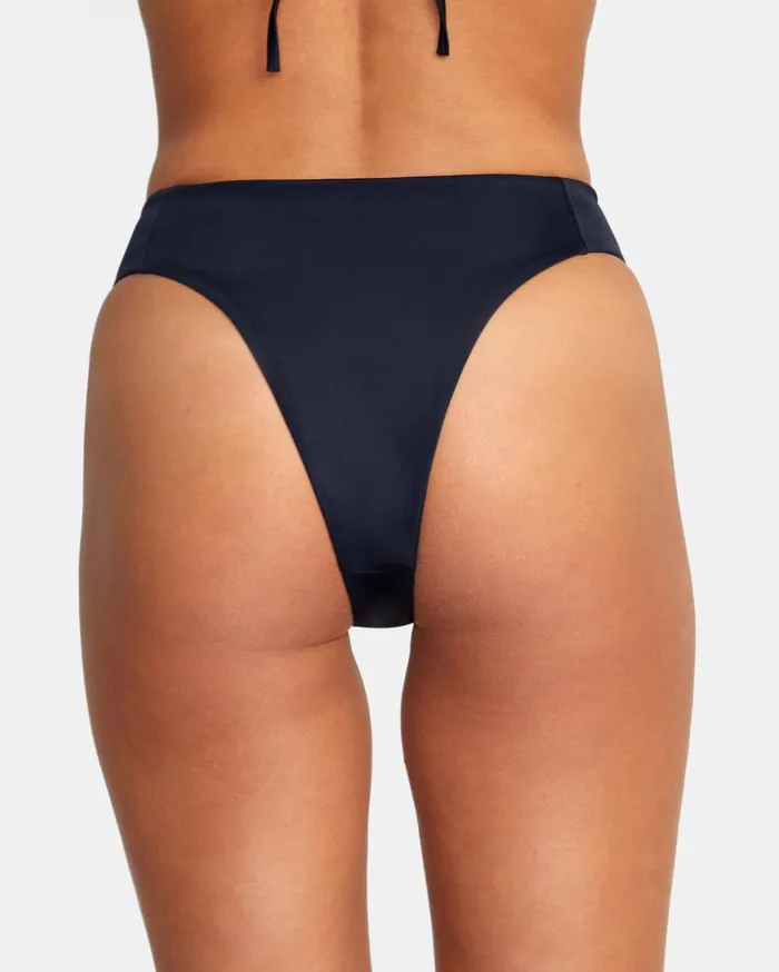 RVCA Bikini Bottoms Solid High Rise Cheeky Bikini Bottoms Black 8211 Women