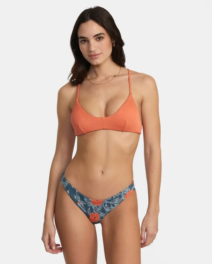 RVCA Bikini Tops Cross Back Tie Bralette Bikini Top Peach 8211 Women