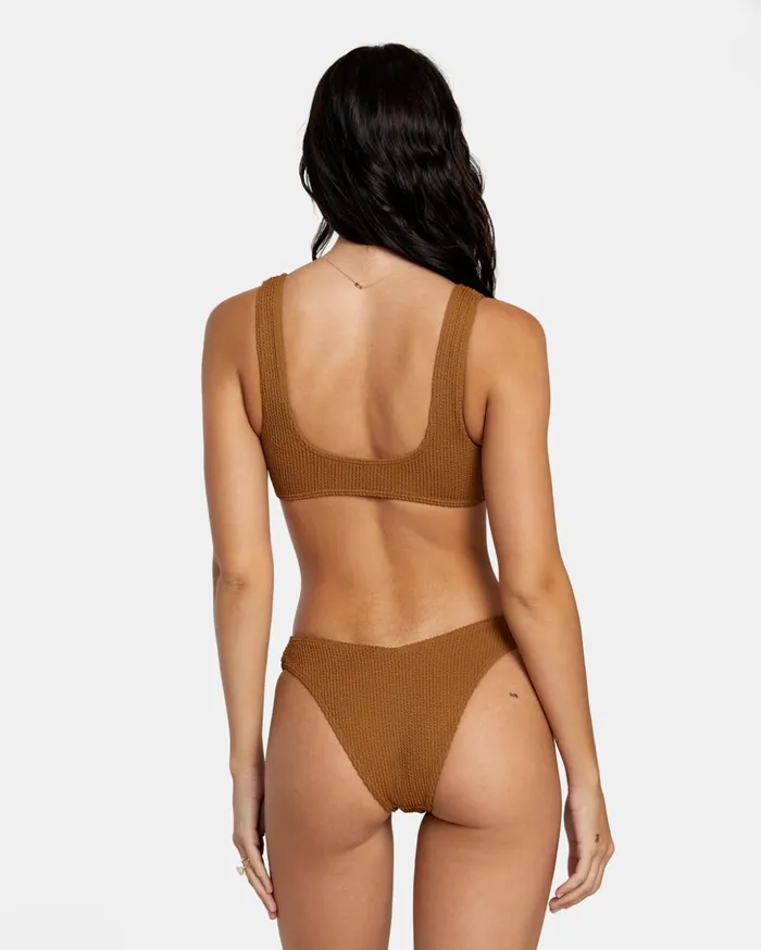 RVCA Bikini Tops Grooves Texture Bralette Bikini Top Sienna 8211 Women