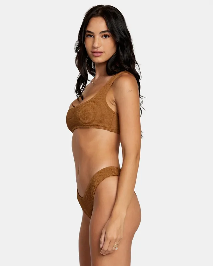 RVCA Bikini Tops Grooves Texture Bralette Bikini Top Sienna 8211 Women