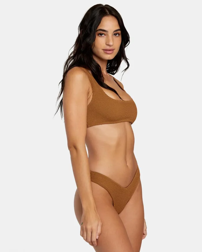 RVCA Bikini Tops Grooves Texture Bralette Bikini Top Sienna 8211 Women