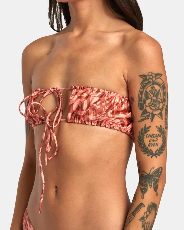 RVCA Bikini Tops Oasis 2Way Bandeau Bikini Top Sandlewood 8211 Women