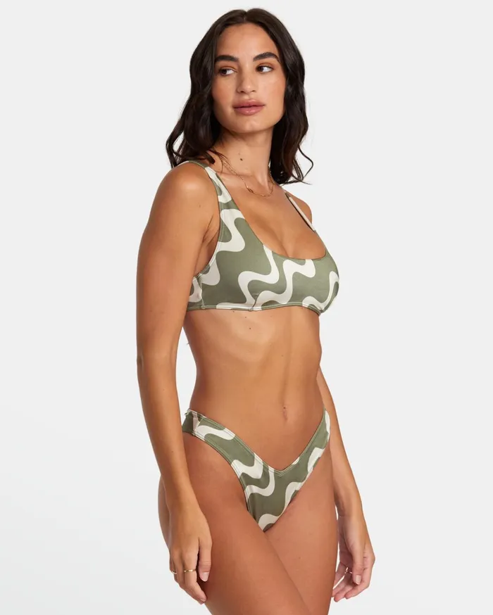 RVCA Bikini Tops Waves Scooped Bralette Bikini Top Agave 8211 Women