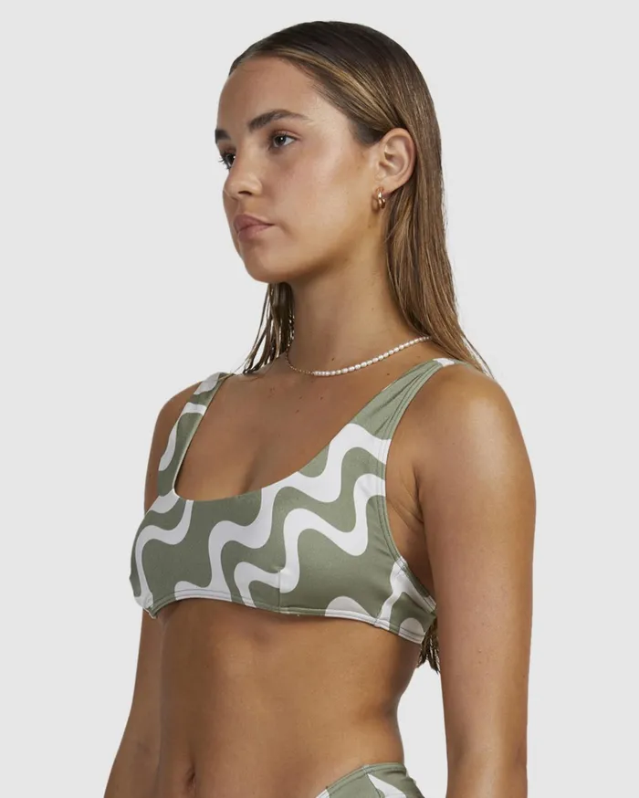 RVCA Bikini Tops Waves Scooped Bralette Bikini Top Agave 8211 Women