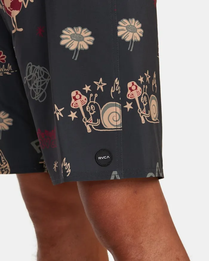 RVCA Boardshorts VA Pigment Print Elastic Waist Rvca Black 8211 Men
