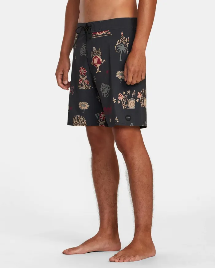 RVCA Boardshorts VA Pigment Print Elastic Waist Rvca Black 8211 Men