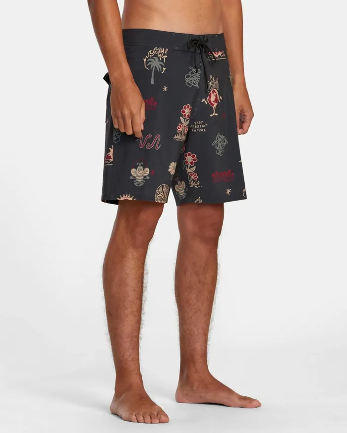 RVCA Boardshorts VA Pigment Print Elastic Waist Rvca Black 8211 Men