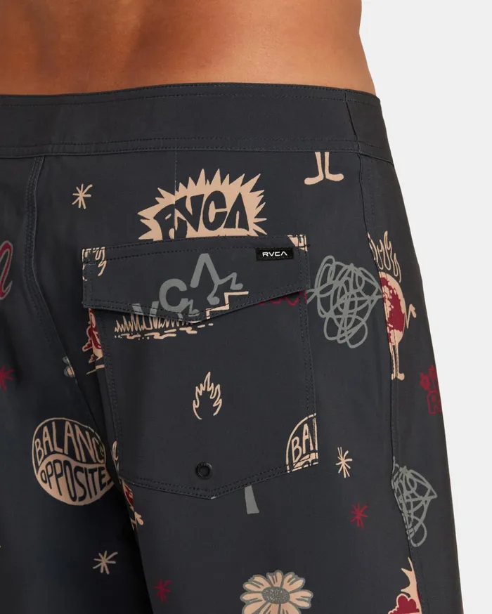 RVCA Boardshorts VA Pigment Print Elastic Waist Rvca Black 8211 Men