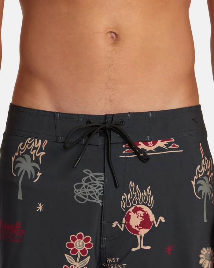 RVCA Boardshorts VA Pigment Print Elastic Waist Rvca Black 8211 Men