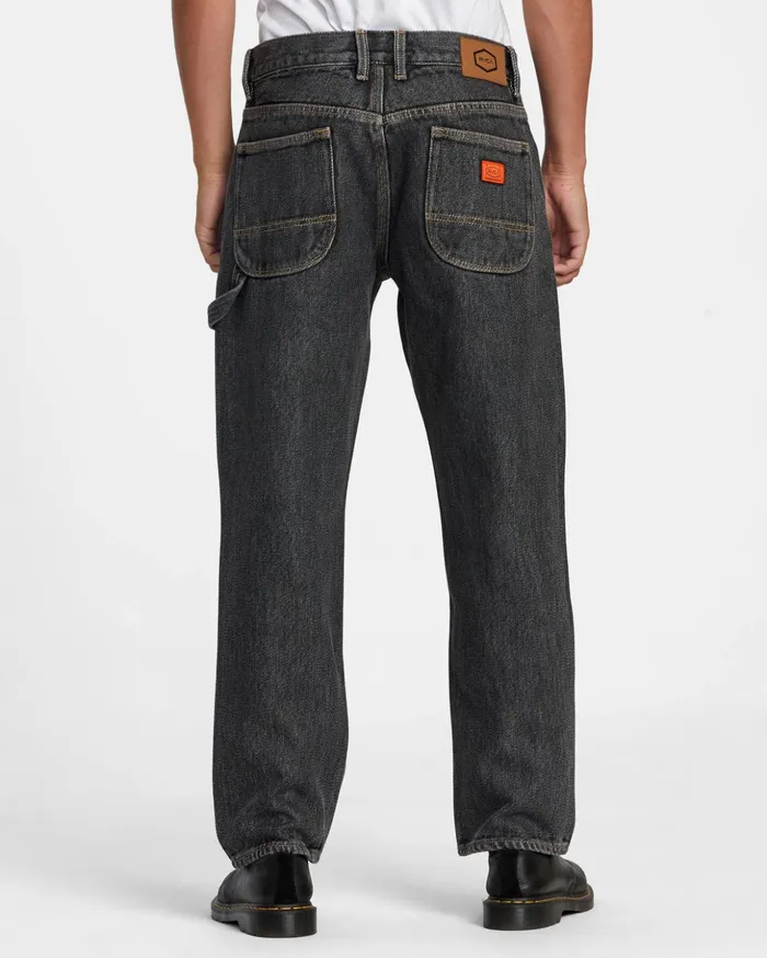 RVCA Denim Americana Chainmail Relaxed Fit Jeans Grey Rinse 8211 Men
