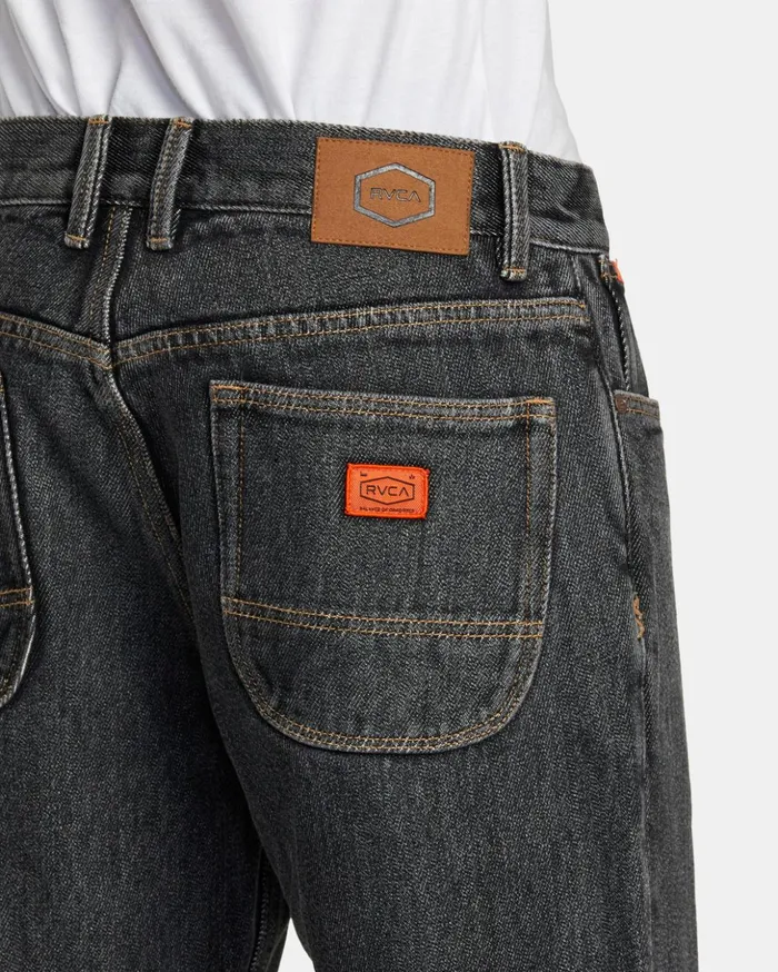 RVCA Denim Americana Chainmail Relaxed Fit Jeans Grey Rinse 8211 Men