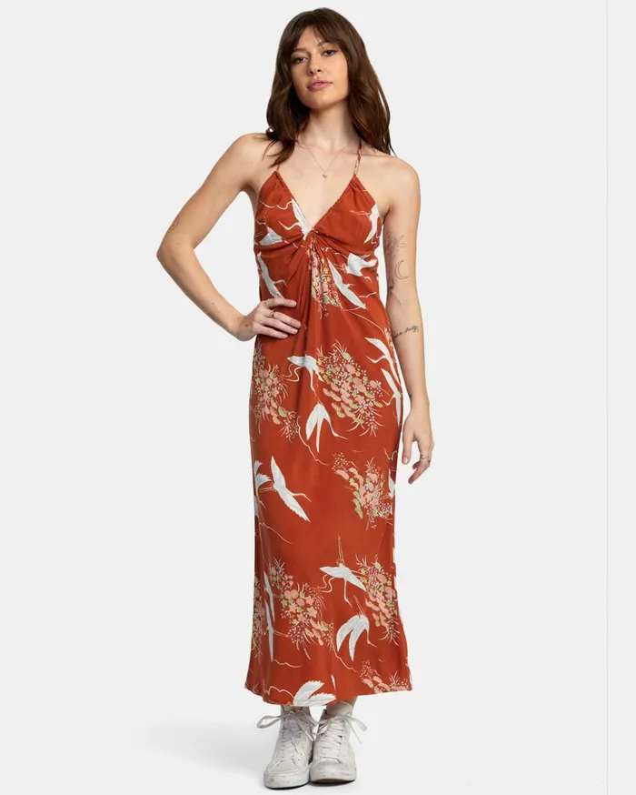 RVCA Dresses Rompers Billy Midi Dress Sandlewood 8211 Women