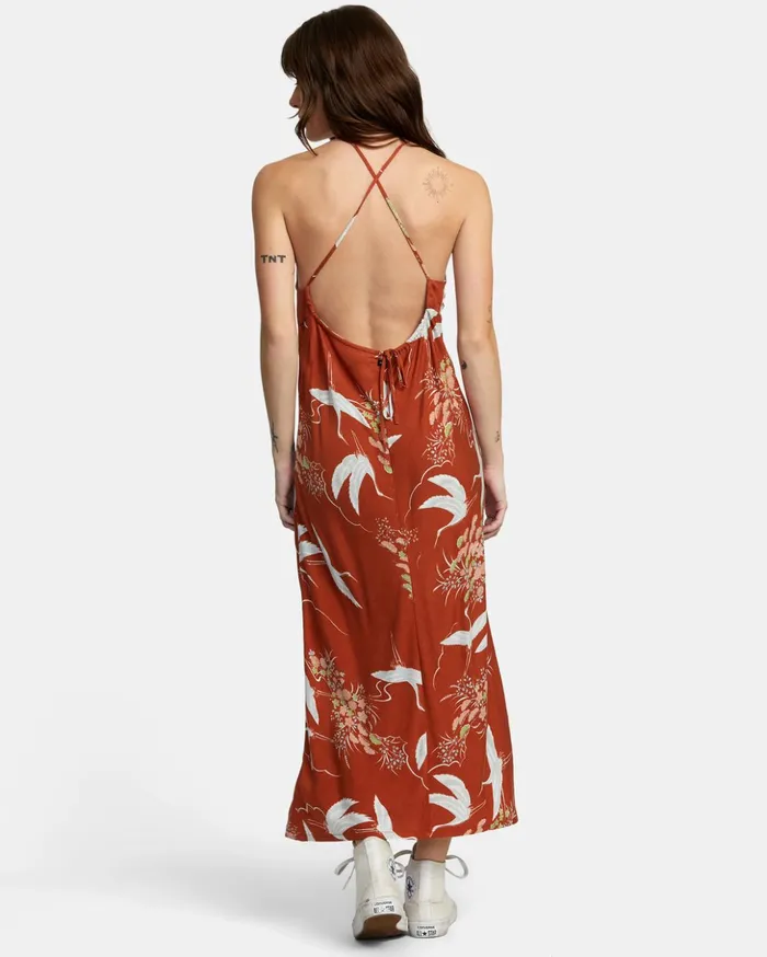 RVCA Dresses Rompers Billy Midi Dress Sandlewood 8211 Women