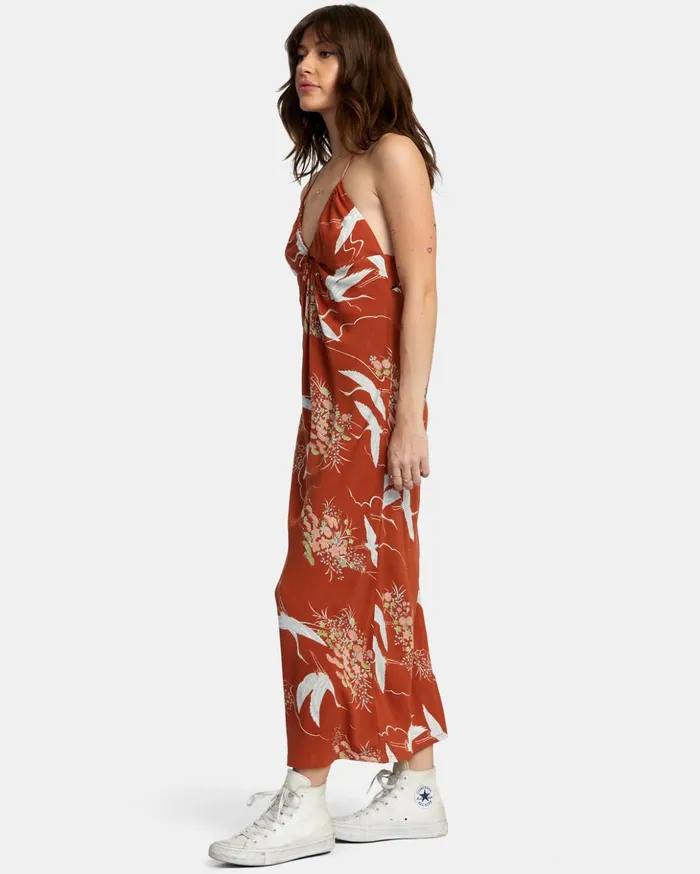 RVCA Dresses Rompers Billy Midi Dress Sandlewood 8211 Women