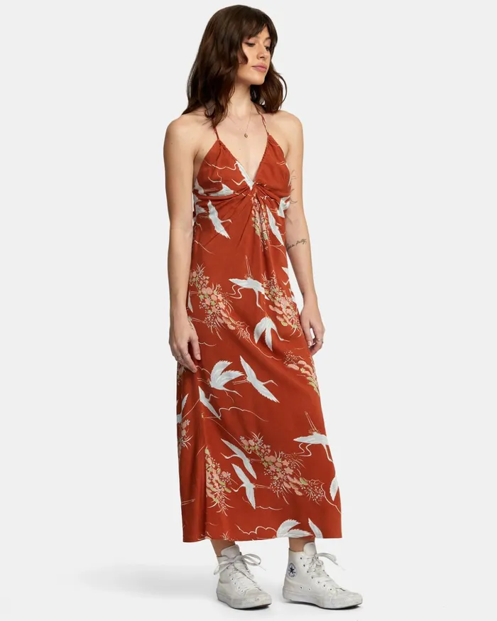 RVCA Dresses Rompers Billy Midi Dress Sandlewood 8211 Women