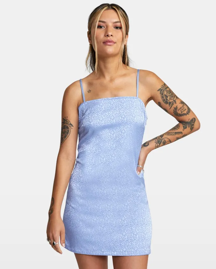 RVCA Dresses Rompers Explorer Tank Dress Grey Purple 8211 Women