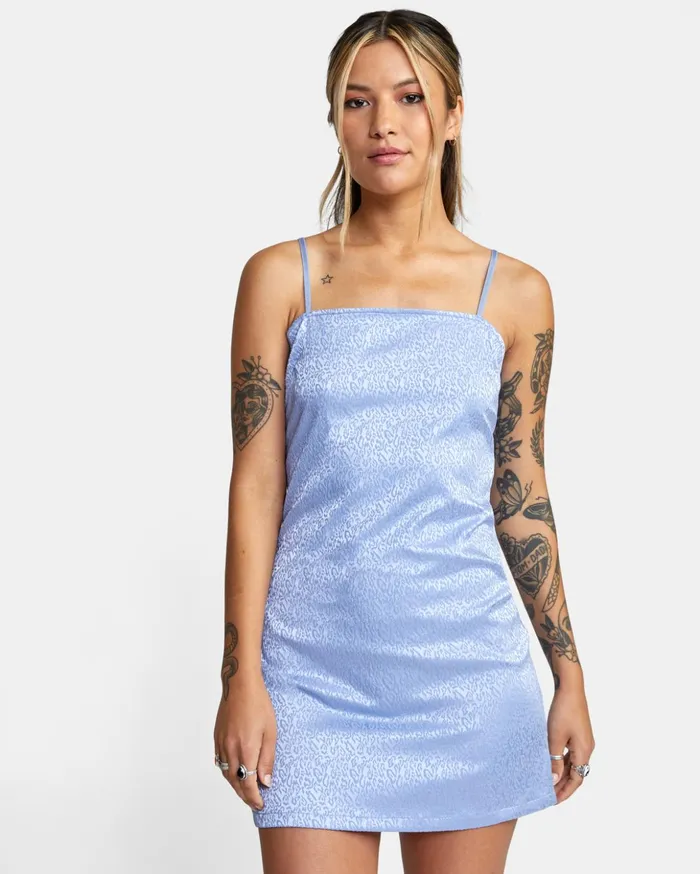 RVCA Dresses Rompers Explorer Tank Dress Grey Purple 8211 Women