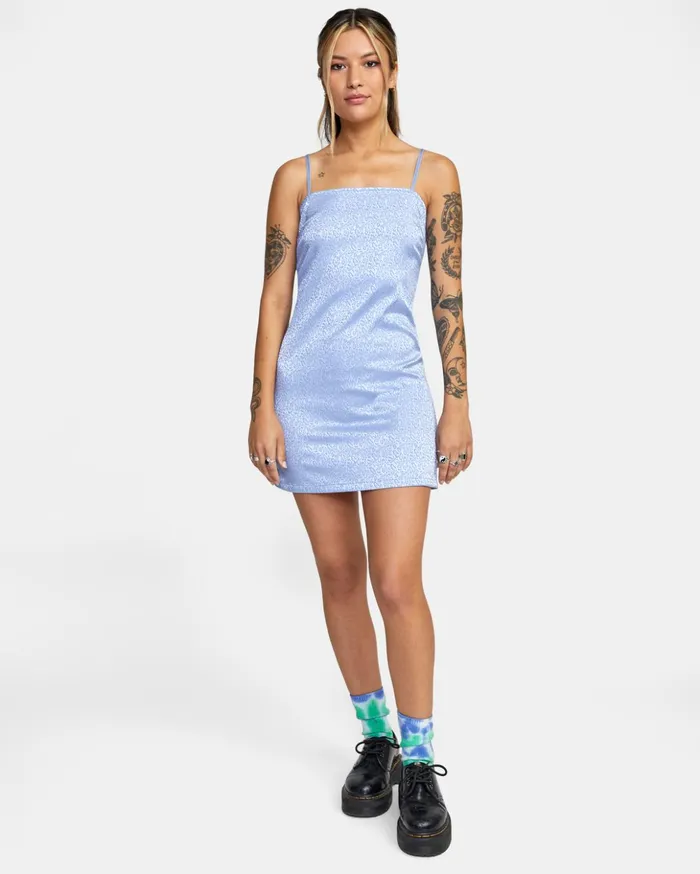 RVCA Dresses Rompers Explorer Tank Dress Grey Purple 8211 Women
