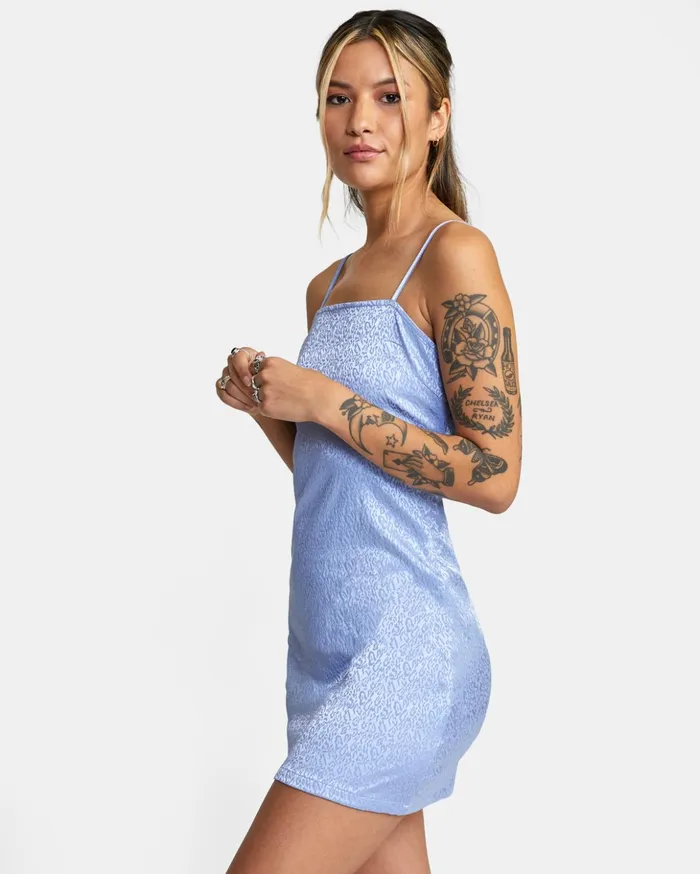 RVCA Dresses Rompers Explorer Tank Dress Grey Purple 8211 Women