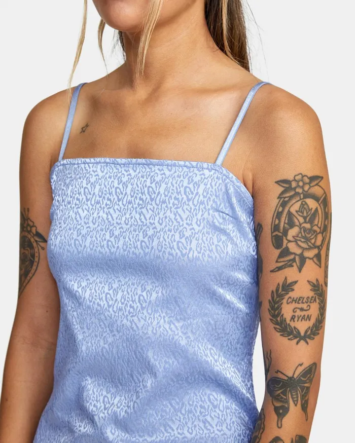 RVCA Dresses Rompers Explorer Tank Dress Grey Purple 8211 Women