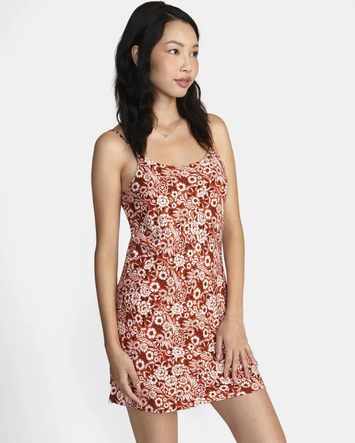 RVCA Dresses Rompers Macarthur Midi Dress Cinnamon 8211 Women