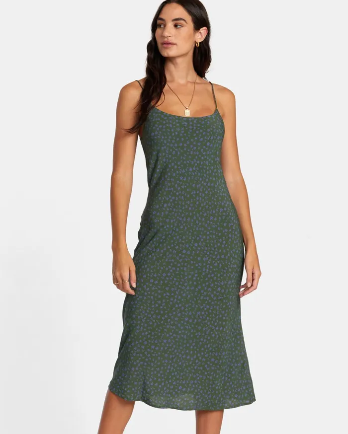 RVCA Dresses Rompers Maiden Midi Dress Leaf 8211 Women