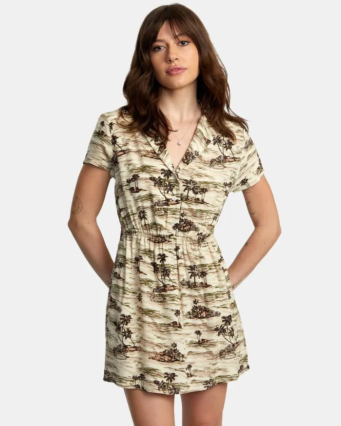 RVCA Dresses Rompers Rebound Mini Dress Cream 8211 Women