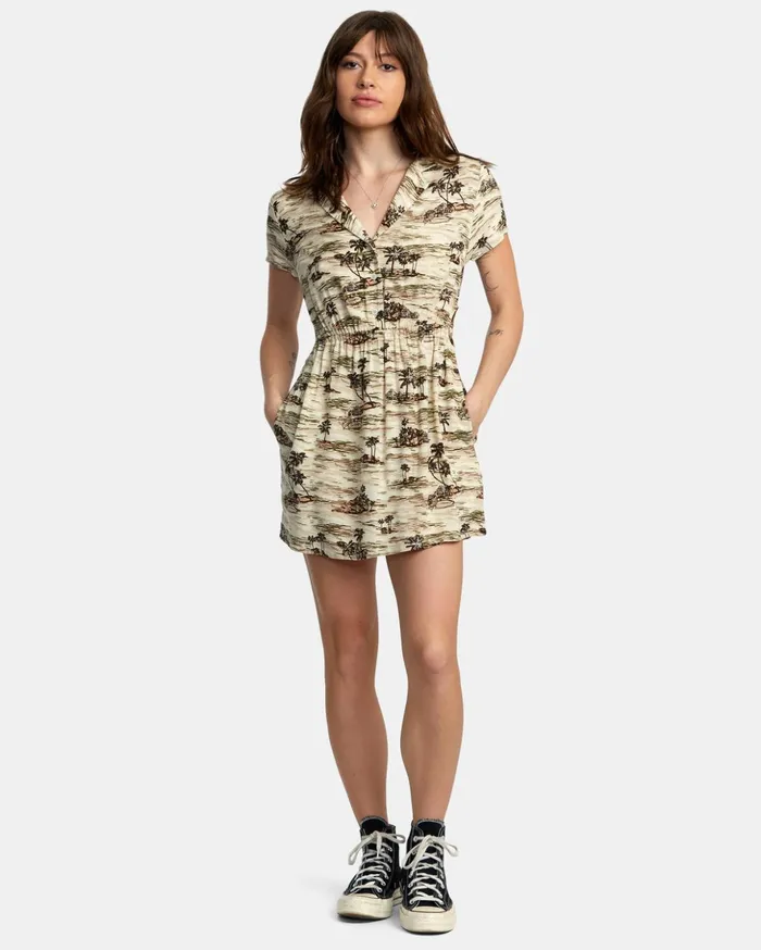 RVCA Dresses Rompers Rebound Mini Dress Cream 8211 Women