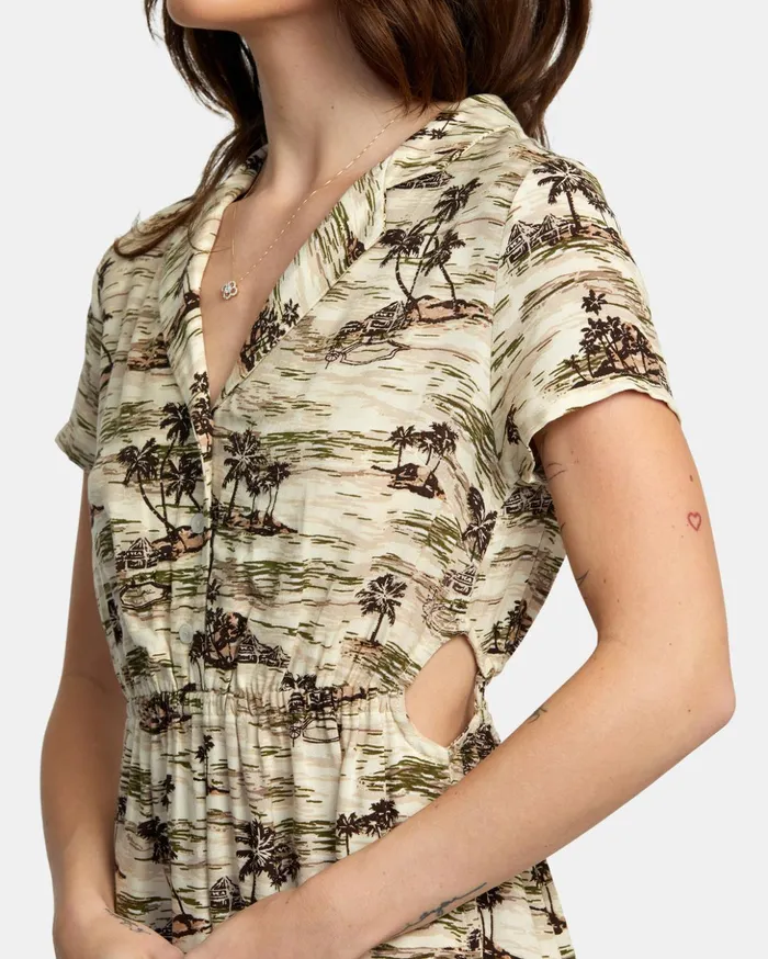 RVCA Dresses Rompers Rebound Mini Dress Cream 8211 Women