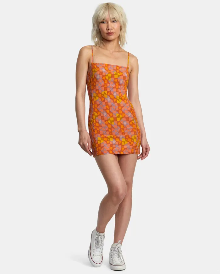 RVCA Dresses Rompers United Bodycon Dress Sandlewood 8211 Women