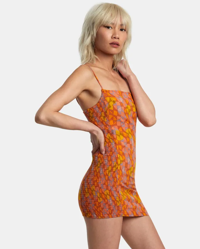 RVCA Dresses Rompers United Bodycon Dress Sandlewood 8211 Women